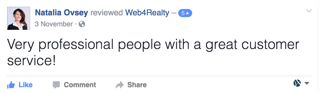 Web4Realty Facebook Review 2