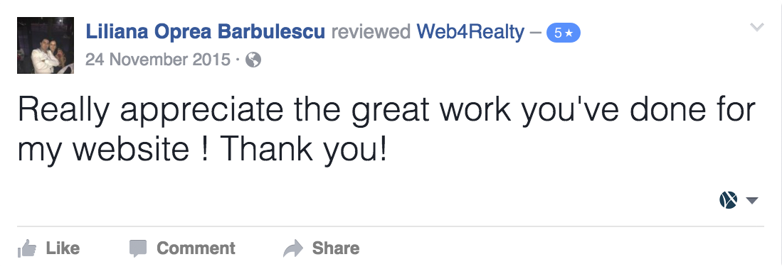 Web4realty Facebook Review