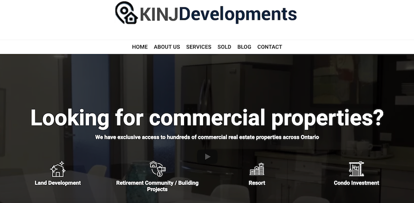 commercial real estate website design examples