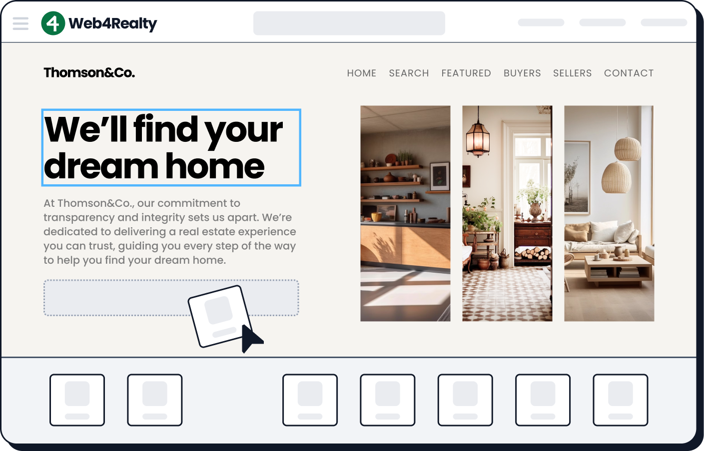 Easily build real estate websites with our drag-and-drop editor